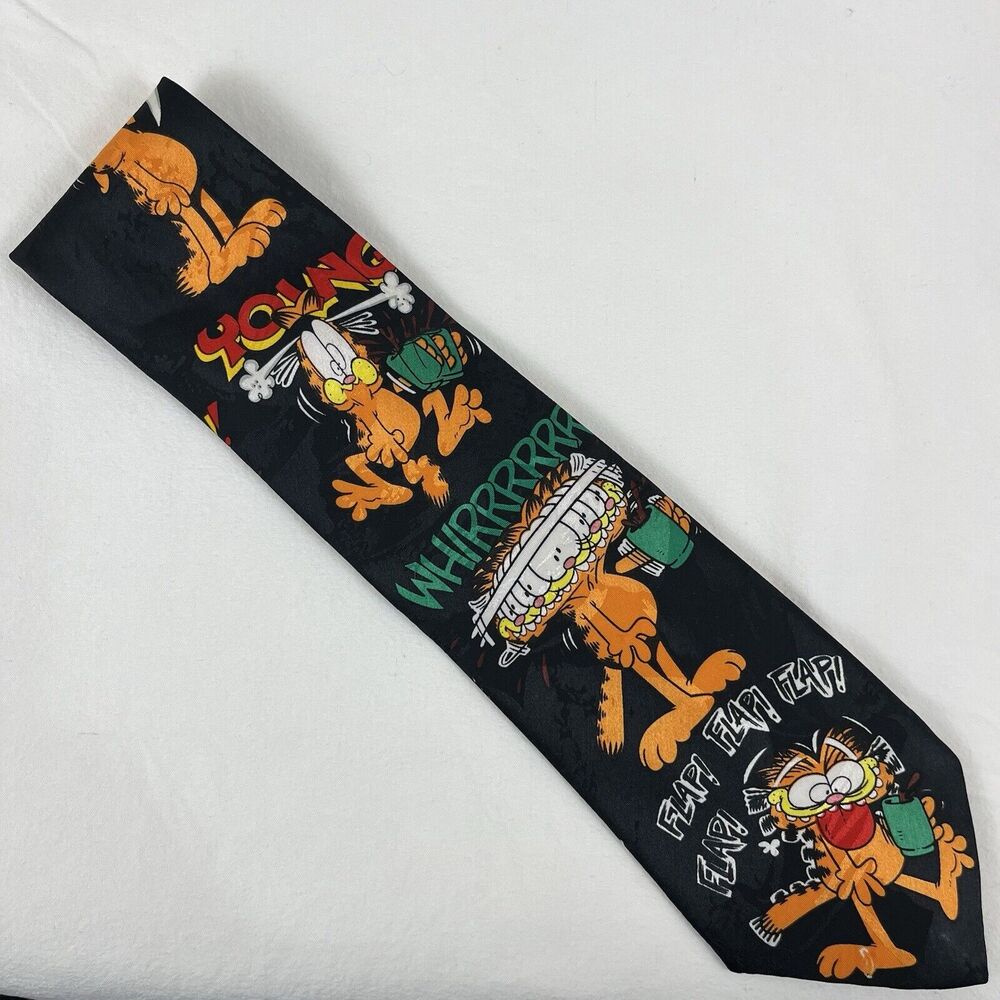 Paws Addiction Garfield Vintage Coffee Satin Tie